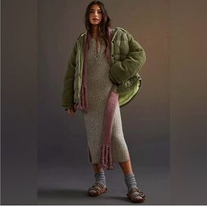 NWT Anthropologie Pilcro Swing Puffer Jacket Size Large Color Moss